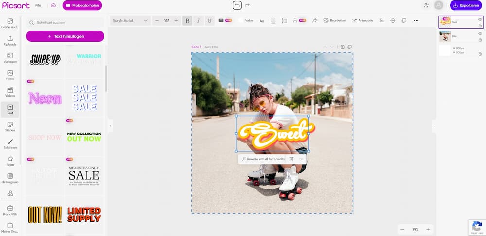 PicsArt UI